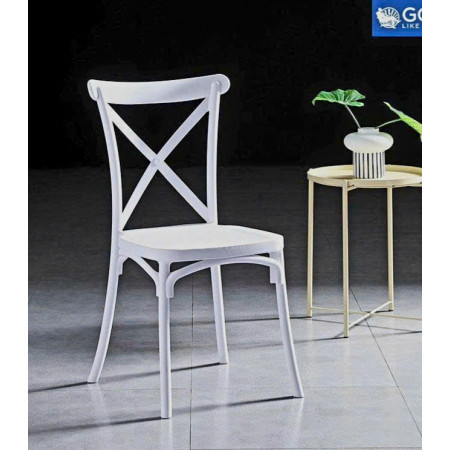 Bistro : Ghế Đơn Lưng Tựa X - Màu Trắng 